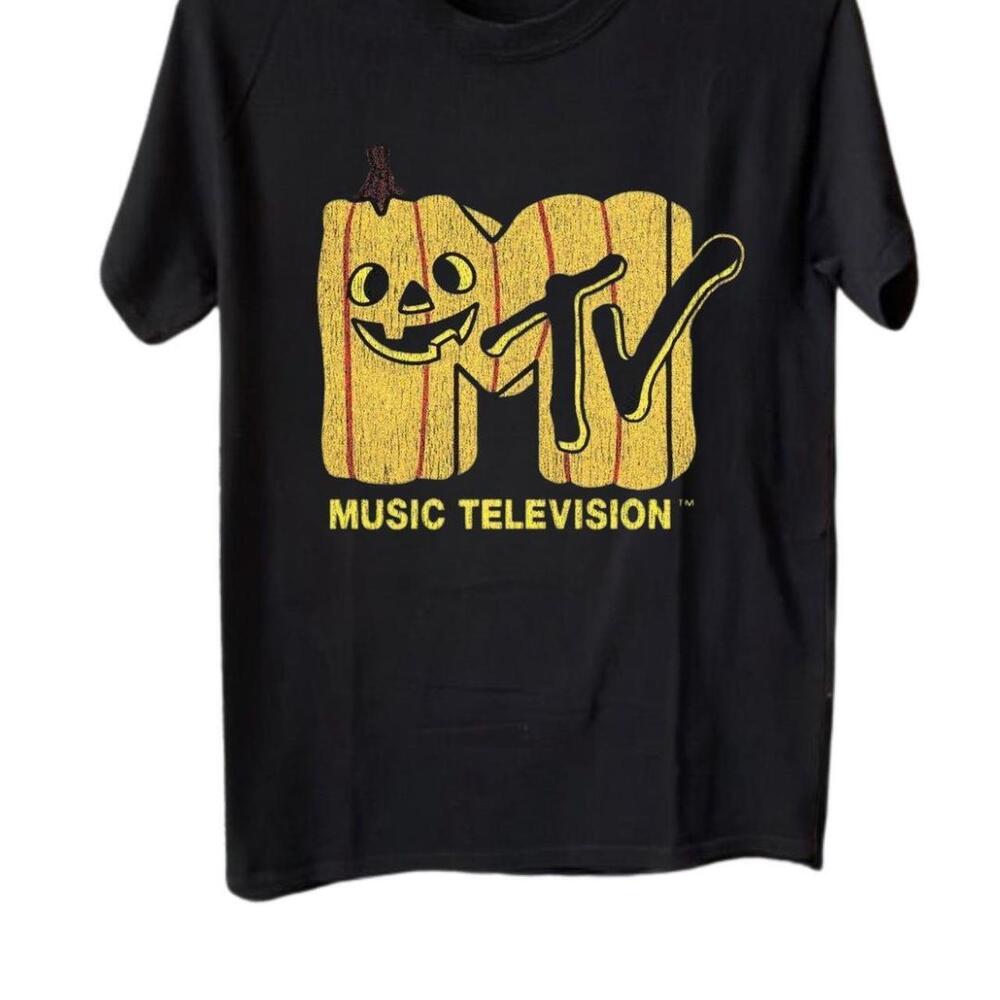 Black And Yellow Mtv Halloween Pumpkin T Shirt